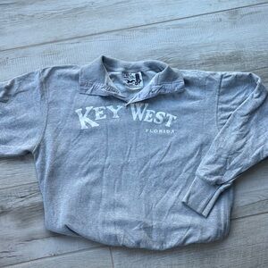 ESY surf co heather grey collared sweatshirt Key West size L